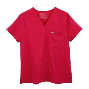 FIGS Women’s Catarina One-Pocket Scrub Top Bright Pink Size M Style FW1000N
